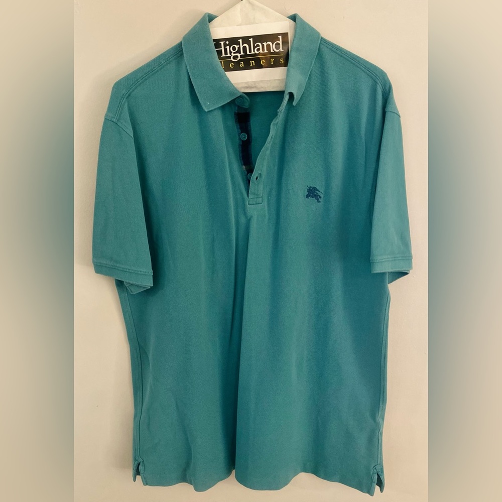 Mens Burberry Polo Teal szXL